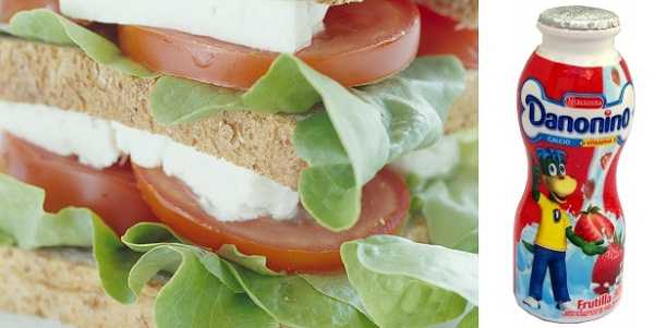 Un sandwich con queso o una botelita persona de yogurt contienen la ración ideal de lácteos para una lonchera nutrtitiva